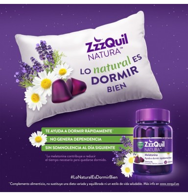 VICKS ZZZQUIL NATURA MELATONINA AYUDA PARA DORMIR 60 GOMINOLAS