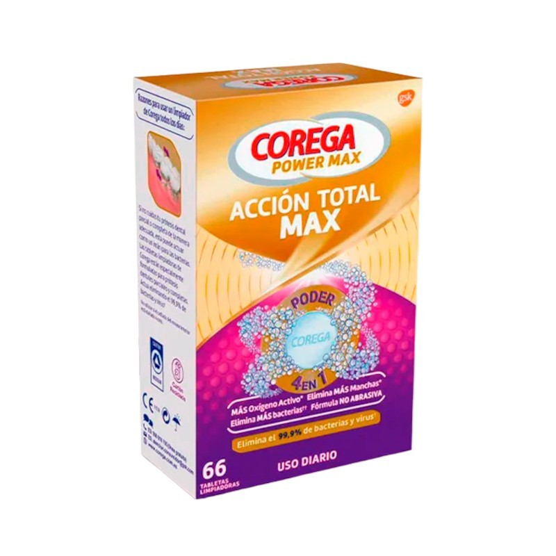 COREGA ACCIÓN TOTAL LIMPIEZA PARA PRÓTESIS X66 TABLETAS