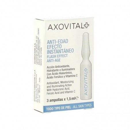  AXOVITAL AMPOLLAS FLASH ANTI-EDAD 3UDS X 1,5ML 