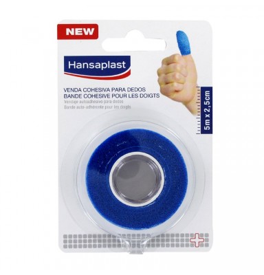 HANSAPLAST VENDA COHESIVA PARA DEDOS AZUL 5M X 2,5CM