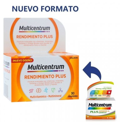 MULTICENTRUM RENDIMIENTO PLUS GINSENG Y GINKGO 30 COMPRIMIDOS