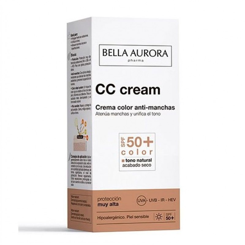 BELLA AURORA CREMA COLOR ANTIMANCHAS PIEL SENSIBLE SPF50+ (30ML)