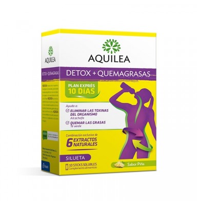 AQUILEA DETOX + QUEMAGRASAS 10 STICKS SOLUBLES