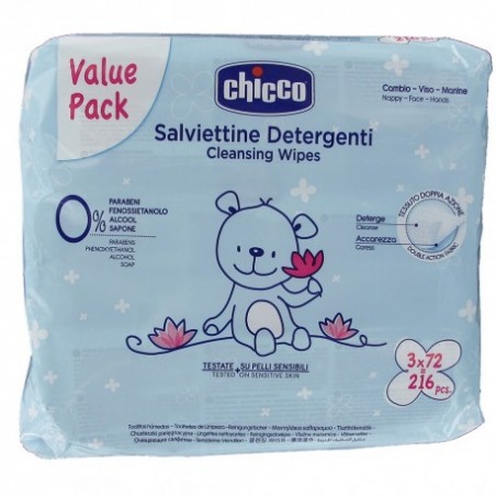  CHICCO TOALLITAS LIMPIADORAS 3X72 UNIDADES 