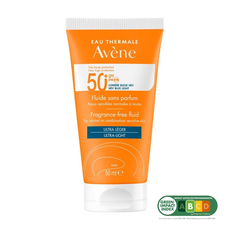 AVÈNE PROTECTOR SOLAR FLUIDO SIN PERFUME SPF50+ PIEL NORMAL O MIXTA 50ML