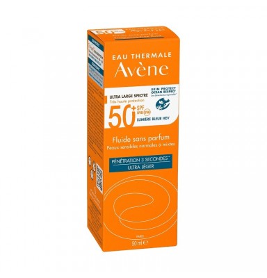 AVÈNE PROTECTOR SOLAR FLUIDO SIN PERFUME SPF50+ PIEL NORMAL O MIXTA 50ML