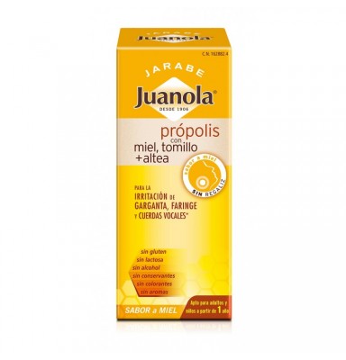 JUANOLA JARABE PRÓPOLIS CON MIEL, TOMILLO Y ALTEA SABOR MIEL 150ML