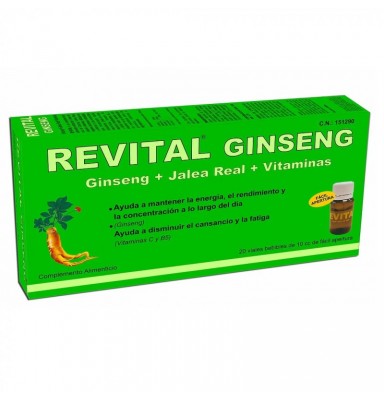 REVITAL GINSENG + JALEA REAL + VITAMINAS 20 VIALES