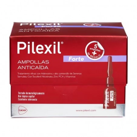  PILEXIL FORTE ANTICAÍDA 15 AMPOLLAS + 5 AMPOLLAS DE REGALO 