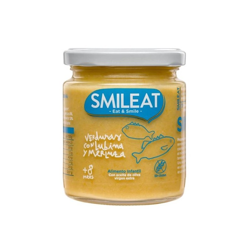 SMILEAT TARRITO ECOLÓGICO DE VERDURAS CON LUBINA Y MERLUZA 230G