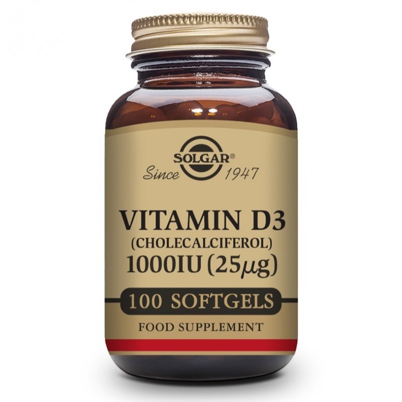 SOLGAR VITAMINA D3 1000IU (25ΜG) 100 CÁPSULAS BLANDAS