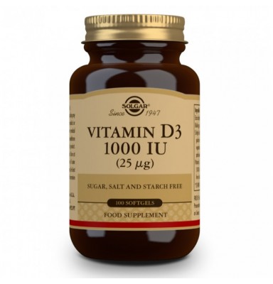 SOLGAR VITAMINA D3 1000IU (25ΜG) 100 CÁPSULAS BLANDAS