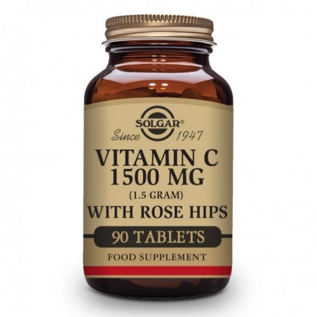  SOLGAR VITAMINA C CON ROSE HIPS (ESCARAMUJO) 1500MG (90 COMPRIMIDOS) 