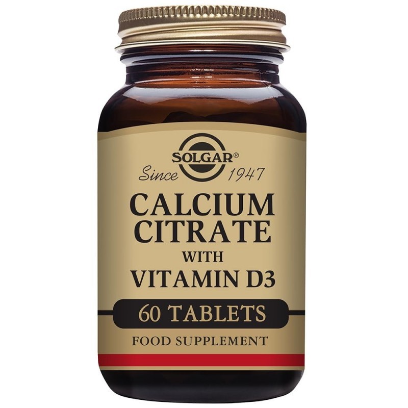 SOLGAR CITRATO DE CALCIO CON VITAMINA D 60 COMPRIMIDOS