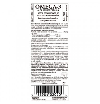 SOLGAR OMEGA-3 ALTA CONCENTRACIÓN 30 CÁPSULAS BLANDAS