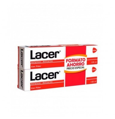 LACER PASTA DE DIENTES CON FLÚOR ANTICARIES 2X125ML FORMATO AHORRO