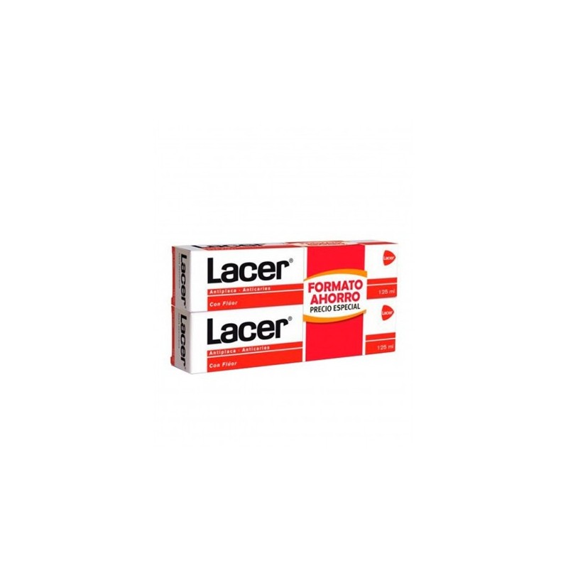 LACER PASTA DE DIENTES CON FLÚOR ANTICARIES 2X125ML FORMATO AHORRO