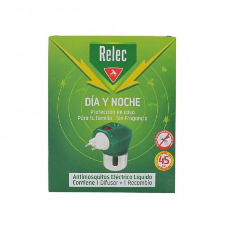  RELEC DIA Y NOCHE ANTIMOSQUITOS ELECTRICO LIQUIDO ON OFF 1 DIFUSOR + RECAMBIO 