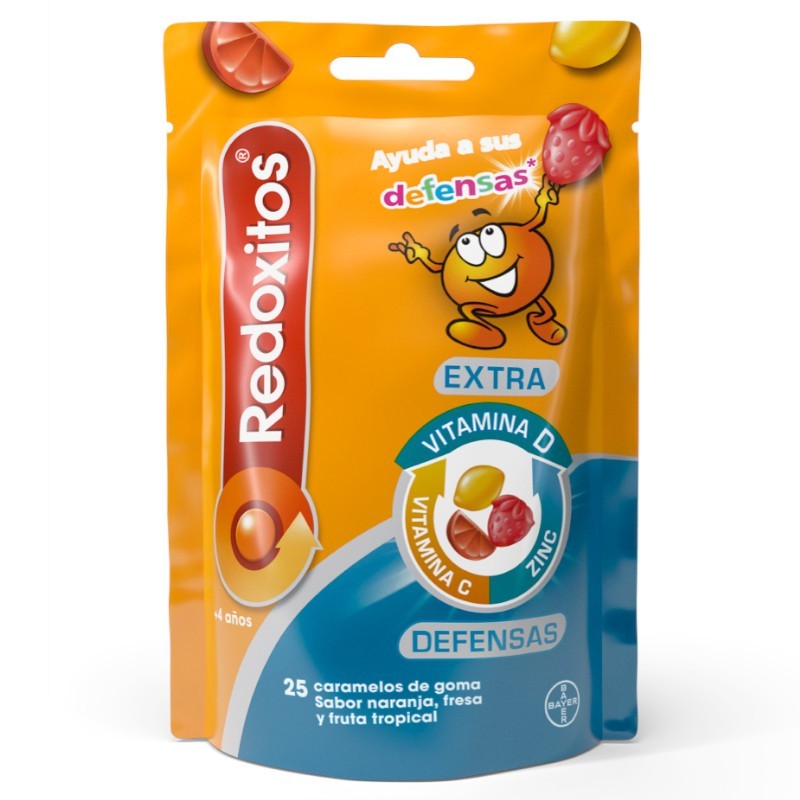 REDOXITOS EXTRA DEFENSAS 25 CARAMELOS GOMA SABOR NARANJA FRESA Y FRUTA TROPICAL REDOXITOS EXTRA DEFENSAS 25 CARAMELOS GOMA SABOR NARANJA FRESA Y FRUTA TROPICAL