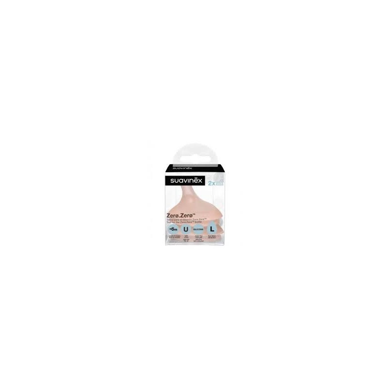 SUAVINEX ZERO.ZERO TETINA SILICONA ANTICOLICO FLUJO L +6 2 UNIDADES