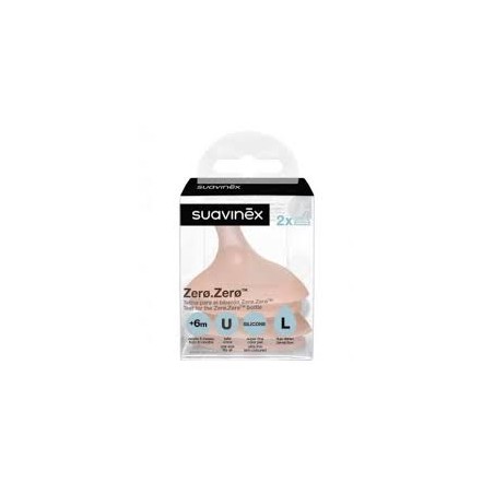  SUAVINEX ZERO.ZERO TETINA SILICONA ANTICOLICO FLUJO L +6 2 UNIDADES 