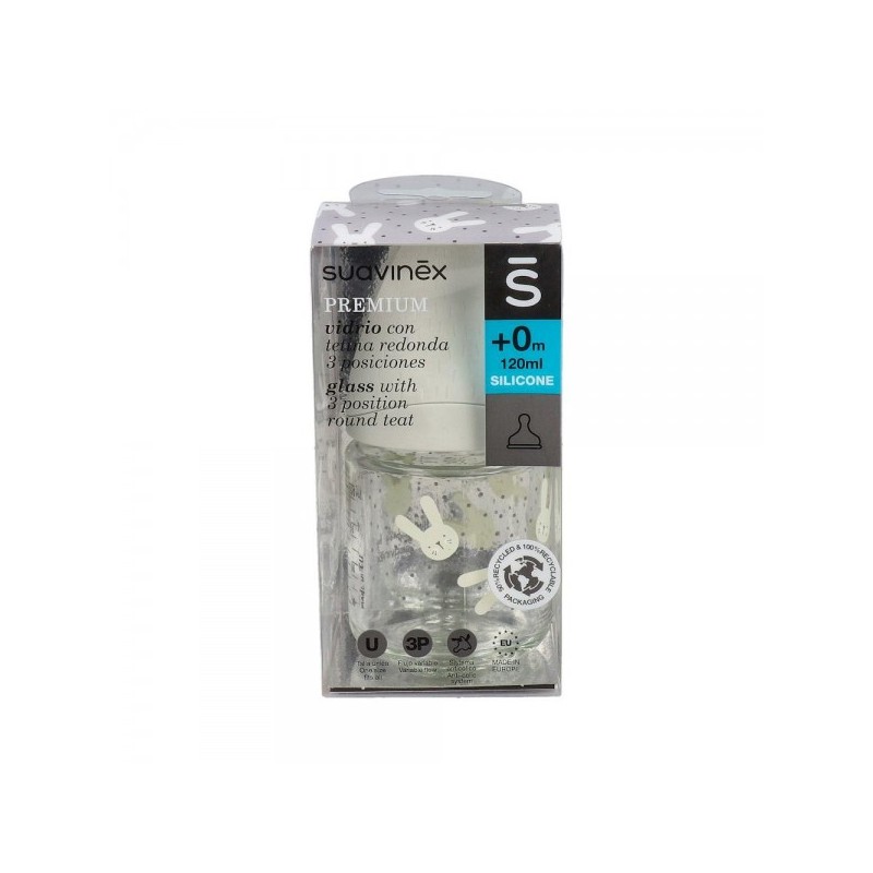 SUAVINEX BIB VIDRIO 120 TET 3 POS SILIC SUAVINEX BIB VIDRIO 120 TET 3 POS SILIC