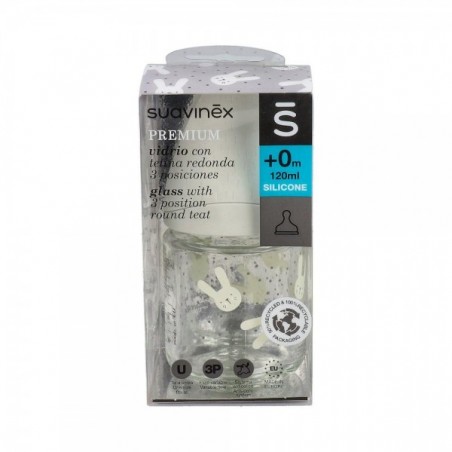  SUAVINEX BIB VIDRIO 120 TET 3 POS SILIC 