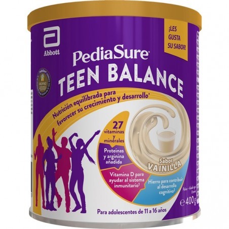  PEDIASURE TEEN BALANCE 1 LATA 400 G SABOR VAINILLA 