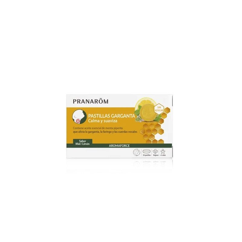 PRANAROM AROMAFORCE PASTILLAS GARGANTA MIEL Y LIMON 24 PASTILLAS PRANAROM AROMAFORCE PASTILLAS GARGANTA MIEL Y LIMON 24 PASTILLAS
