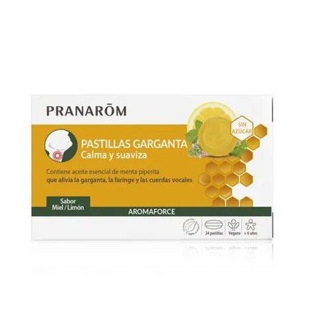  PRANAROM AROMAFORCE PASTILLAS GARGANTA MIEL Y LIMON 24 PASTILLAS 