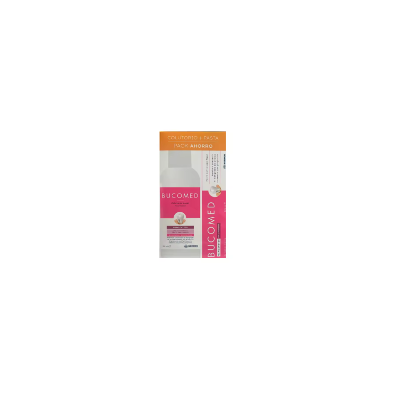 BUCOMED PASTA GINGIVITIS + COLUTORIO GINGIVITIS 1 TUBO 125 ML SABOR MENTA + 1 ENVASE 500 ML PACK