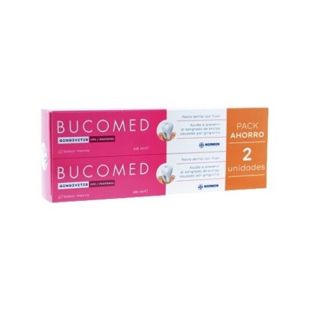  BUCOMED PASTA GINGIVITIS 2 TUBOS 125 ML SABOR MENTA DUPLO 