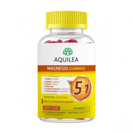  AQUILEA MAGNESIO GUMMIES 60 GOMINOLAS SABOR MORA 
