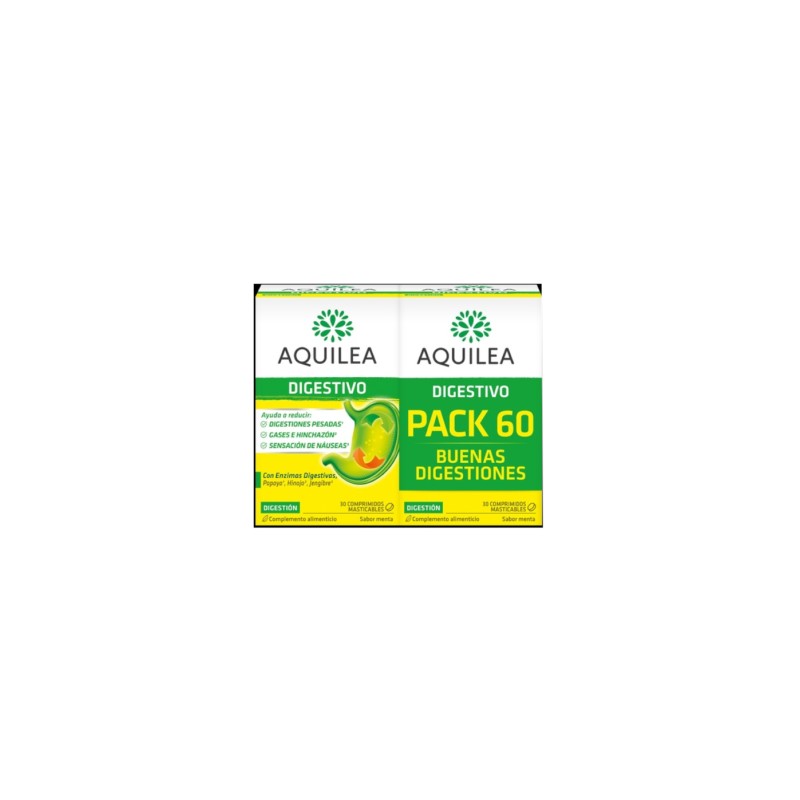AQUILEA DIGESTIVO DUPLO ENVASES 30 COMPRIMIDOS MASTICABLES AQUILEA DIGESTIVO DUPLO ENVASES 30 COMPRIMIDOS MASTICABLES