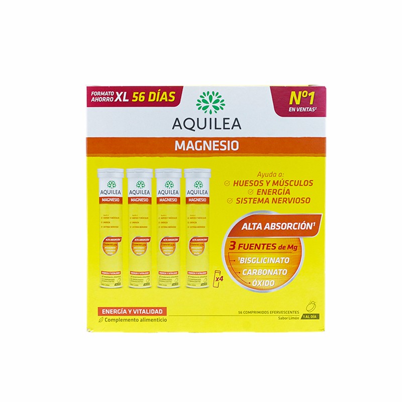 AQUILEA MAGNESIO 375 MG 56 COMPRIMIDOS EFERVESCENTES SABOR LIMON FORMATO XL AQUILEA MAGNESIO 375 MG 56 COMPRIMIDOS EFERVESCENTES SABOR LIMON FORMATO XL