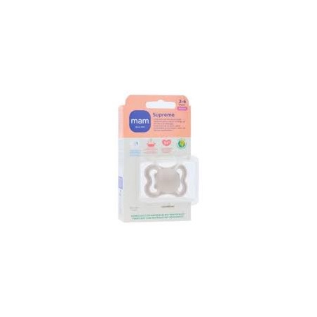  MAM SUPREME CHUPETE SILICONA SIMETRICA  2-6 MESES MATT NEUTRO 