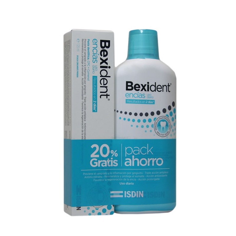 BEXIDENT PACK ENCIAS USO DIARIO TRICLOSAN COLUTORIO 500ML +PASTA 125ML BEXIDENT PACK ENCIAS USO DIARIO TRICLOSAN COLUTORIO 500ML +PASTA 125ML