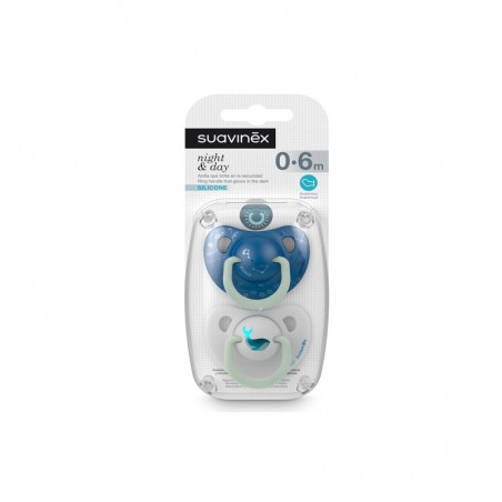  SUAVINEX CHUPETE NIGHT&DAY SILICONA ANATOMICO 0-6 MESES 2 UNIDADES 