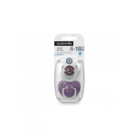  SUAVINEX CHUPETE SILICONA T ANATOMICA NOCHE 6-18 M 2 UNIDADES 