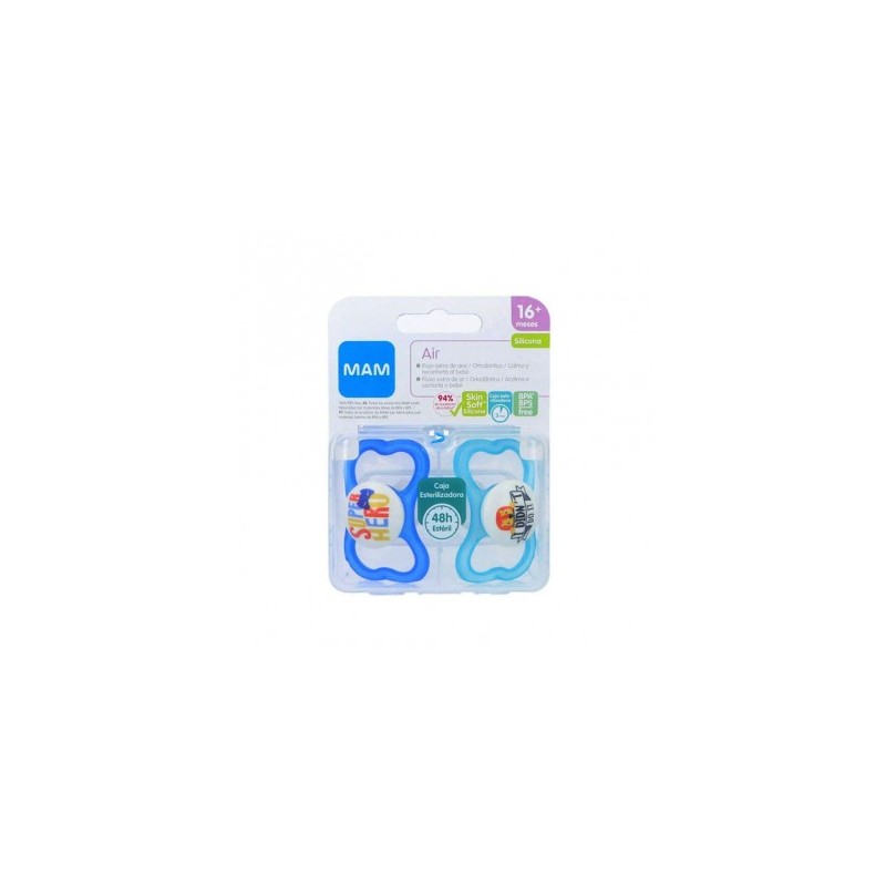 MAM AIR CHUPETE SILICONA SIMETRICA 16+ A PACK DOBLE MAM AIR CHUPETE SILICONA SIMETRICA 16+ A PACK DOBLE