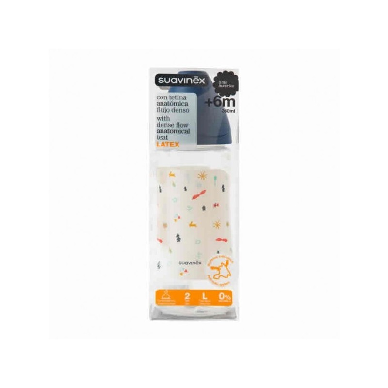 SUAVINEX BIBERON TETINA ANATOMICA SILICONA +6 FLUJO DENSO TALLA 2 360 ML