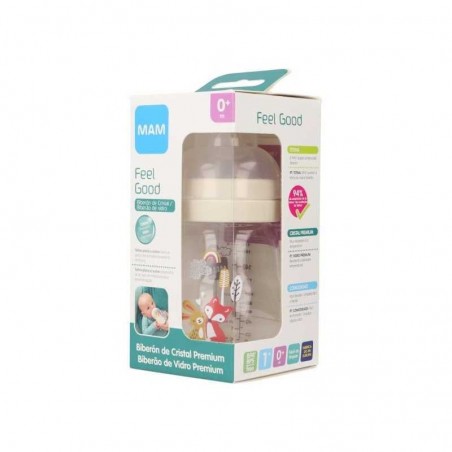  MAM BIBERON CRISTAL FEEL GOOD +0 MESES ROSA 170 ML 
