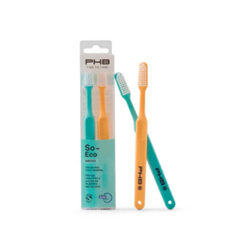 PHB CEPILLO DENTAL ADULTO PHB TIME TO CARE SO ECO 2 UNIDADES MEDIO DUPLO