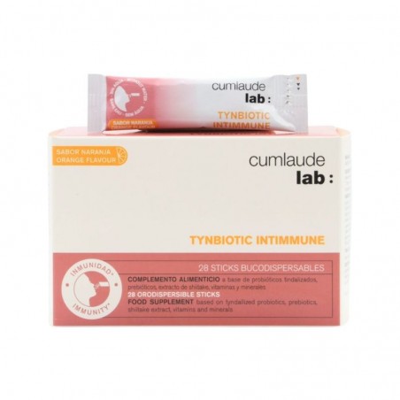  CUMLAUDE LAB: TYNBIOTIC INTIMMUNE 28 STICKS BUCODISPERSABLES 1,5 G SABOR NARANJA 