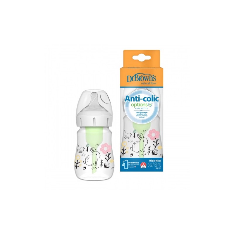 DR BROWN´S BIBERON BOCA ANCHA NATURAL FLOW NIVEL 1 +0 150 ML BOSQUE DR BROWN´S BIBERON BOCA ANCHA NATURAL FLOW NIVEL 1 +0 150 ML BOSQUE