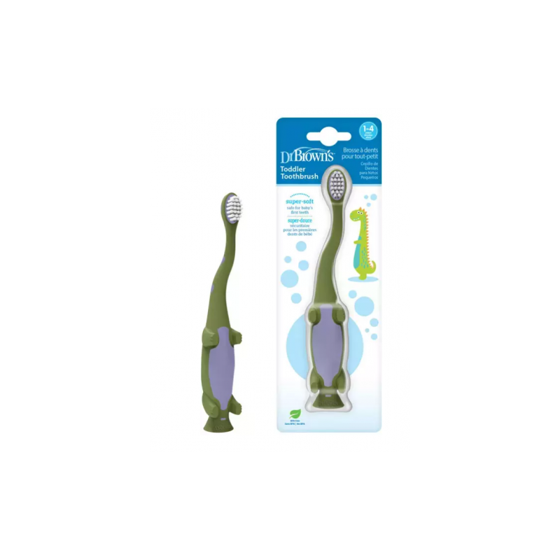 DR BROWN´S CEPILLO DENTAL INFANTIL 1-4 AÑOS DINOSAURIO VERDE DR BROWN´S CEPILLO DENTAL INFANTIL 1-4 AÑOS DINOSAURIO VERDE