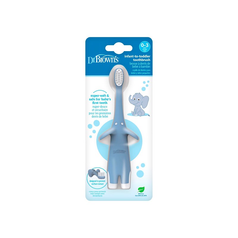 DR BROWNS CEPILLO DIENTES 0-3 ELEFANTE AZUL DR BROWNS CEPILLO DIENTES 0-3 ELEFANTE AZUL