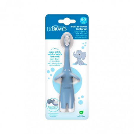  DR BROWNS CEPILLO DIENTES 0-3 ELEFANTE AZUL 