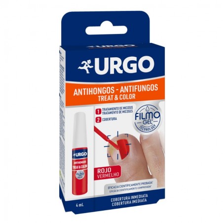  URGO TREAT & COLOR ANTIHONGOS FRASCO 4 ML COLOR ROJO 
