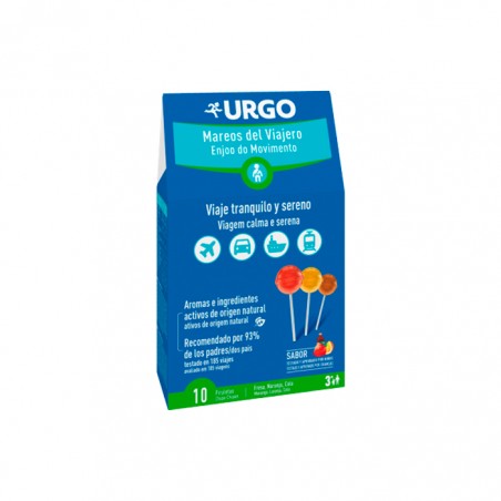  URGO MAREOS DEL VIAJERO 10 PIRULETAS 